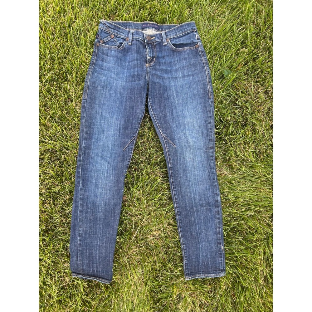 Rock & Republic‎ Womens Blue Denim Emo Embellished Jeans Size 8M